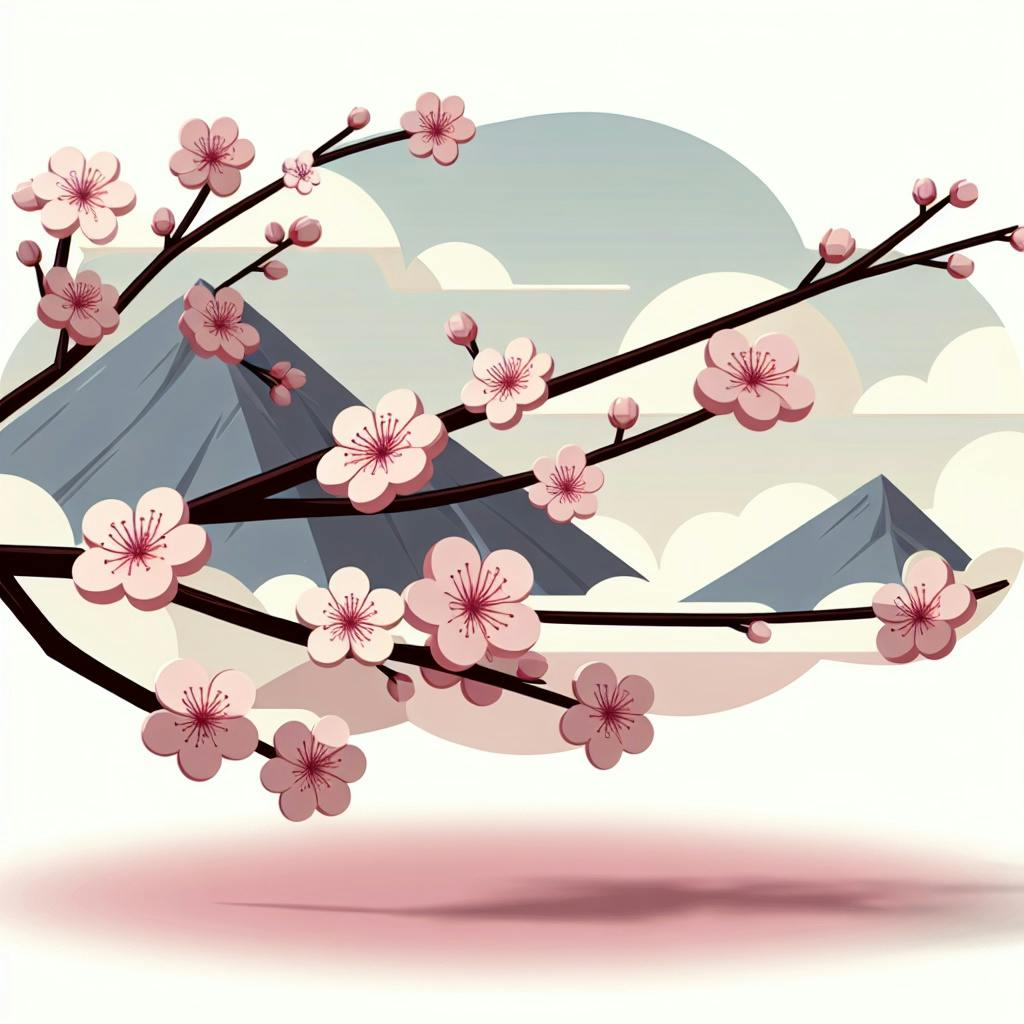A sticker of cherry blossoms