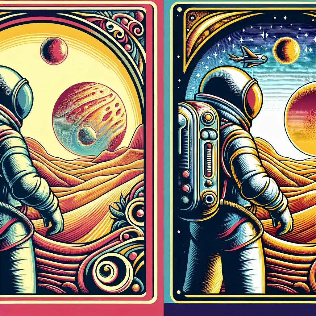 A sticker of astronauts